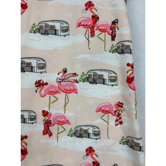 Nick & Nora XXL Flannel Long Sleeve Pajama Top Flamingo Camper Button Front - Picture 9 of 9